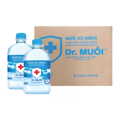 Nước Muối Dr Muối 1 Lít Hương Truyền Thống Thùng 9 Chai